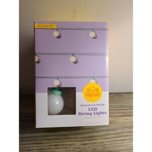 Set of 3 Sun Squad 10 count LED Frosted Globe String Lights, Green Wire